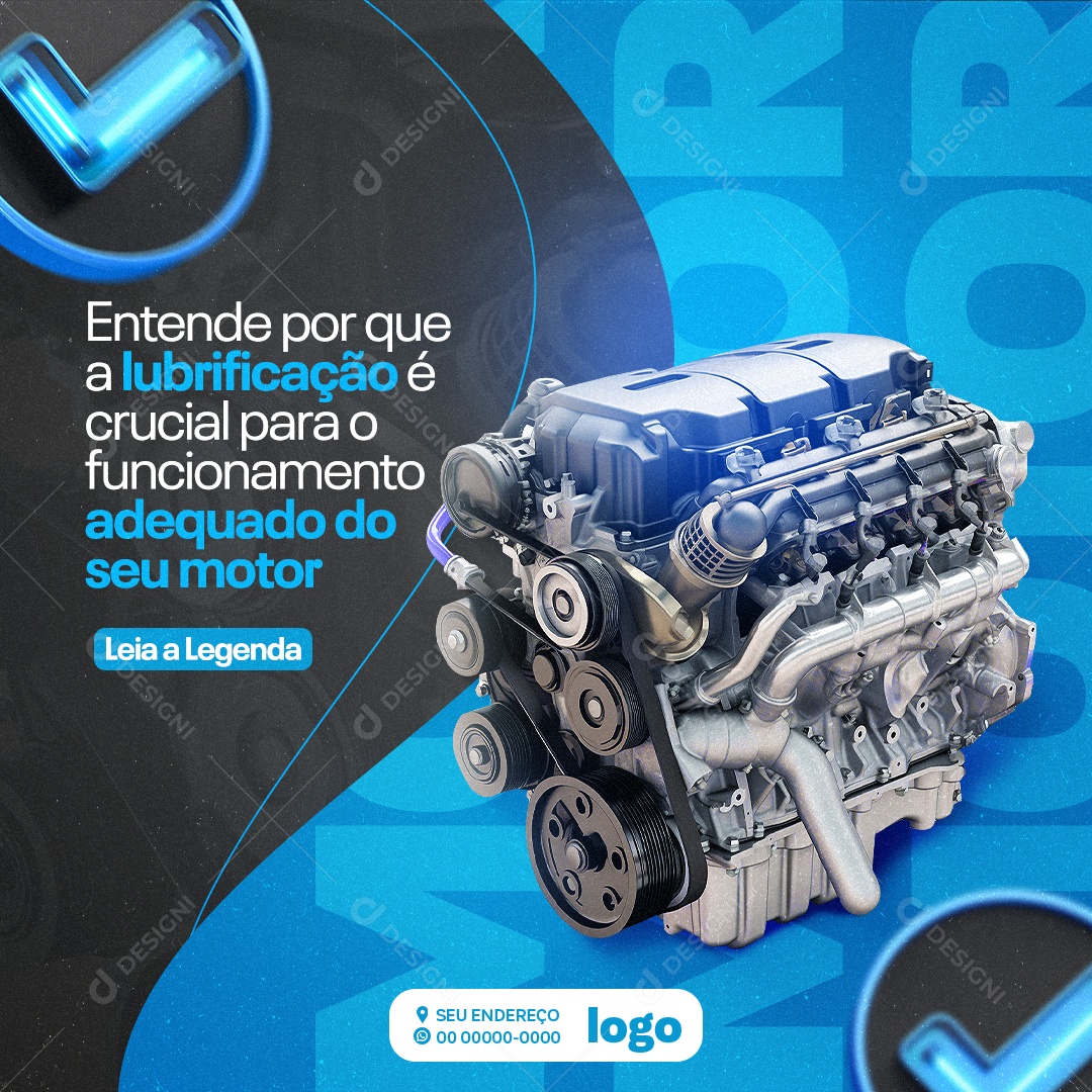 Oficina Mecânica Entende Por Que a Lubrificação é Crucial para o Funcionamento Social Media PSD Editável