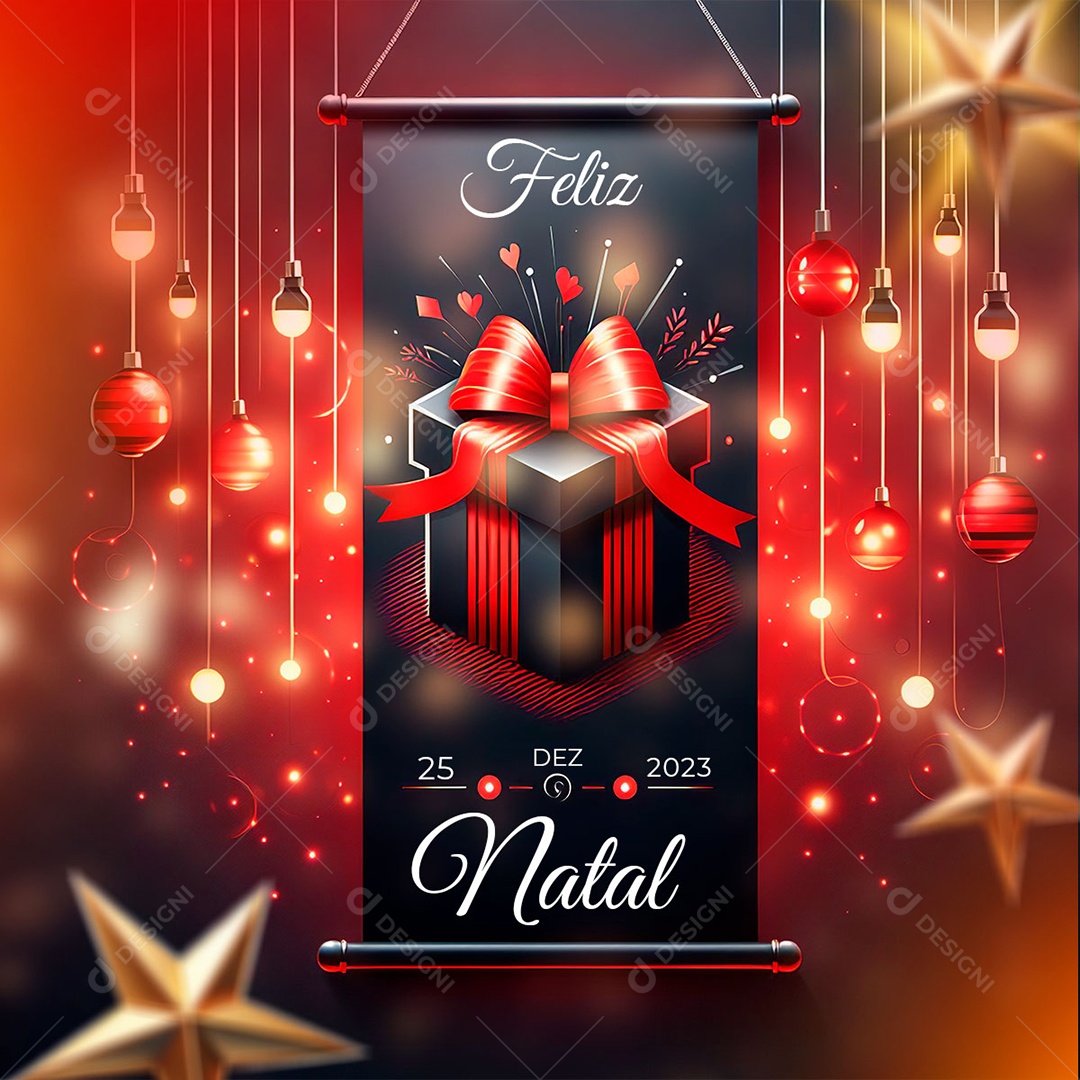 Feliz Natal 25 De Dezembro de 2023 Social Media PSD Editável