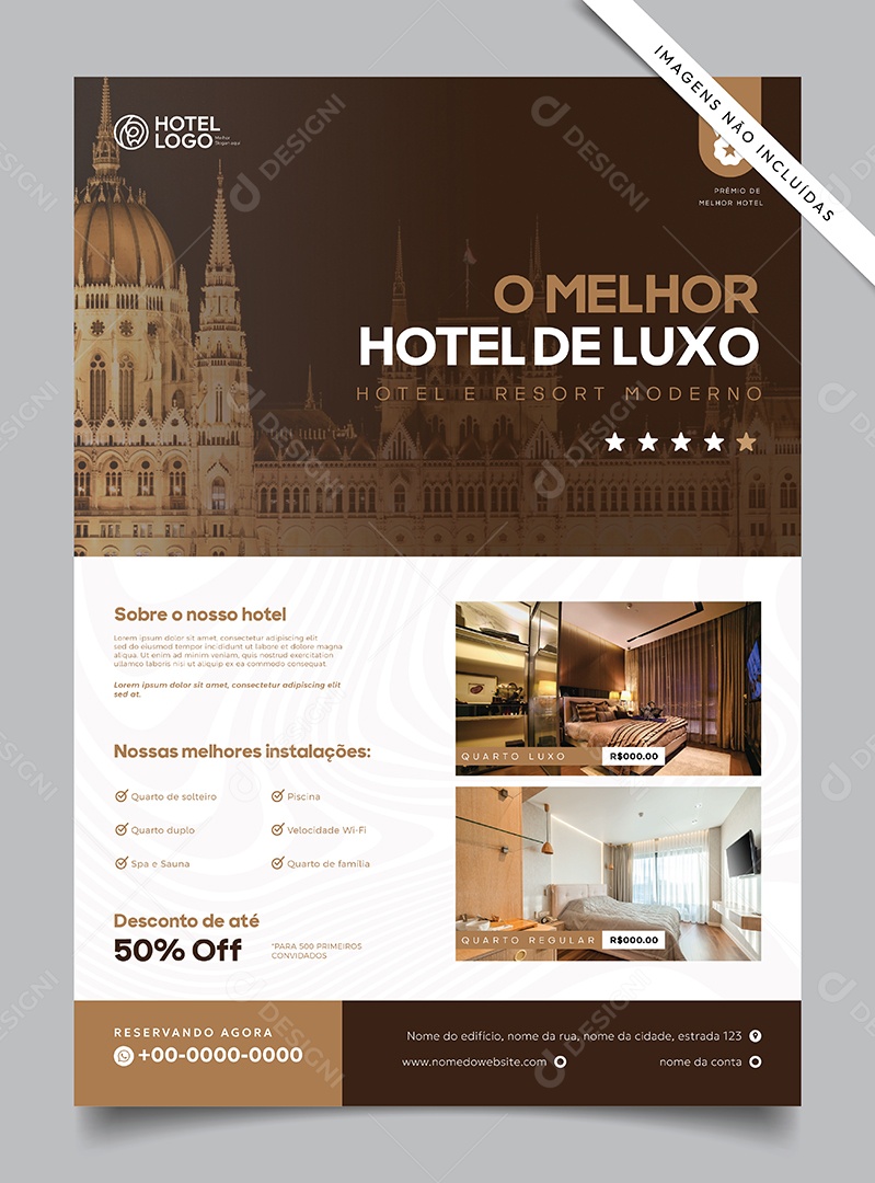 O Melhor Hotel de Luxo Ilustração Vetor EPS Editável