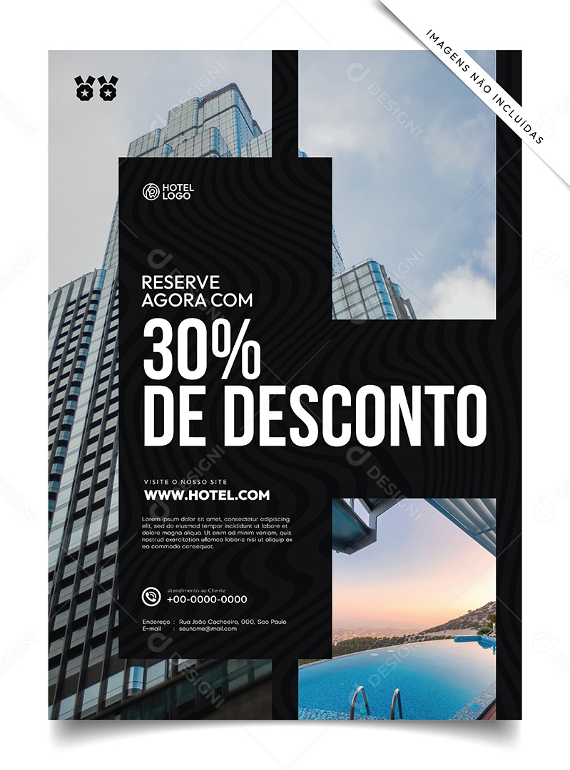 Reserve Agora com 30% de Desconto Ilustração Vetor EPS Editável