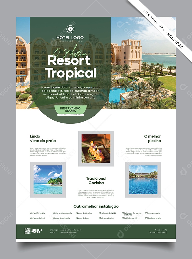 Resort Tropical Ilustração Vetor EPS Editável