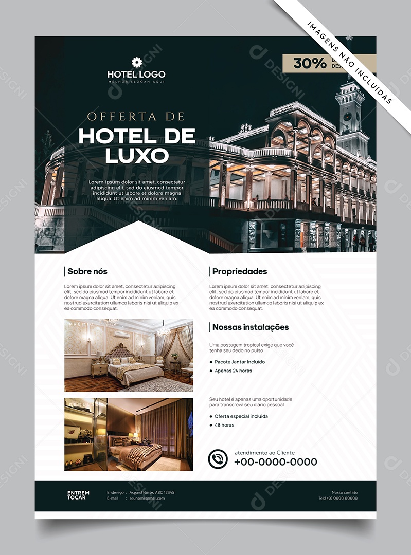 Promoção em Hotel de Luxo Ilustração Vetor EPS Editável