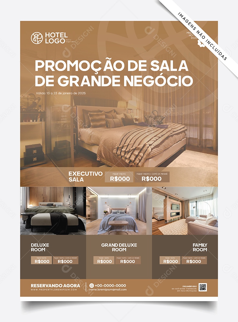 Promoção de Escalações em Hotéis Ilustração Vetor EPS Editável