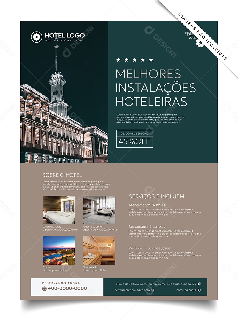 Melhores Instalações Hoteleiras Ilustração Vetor EPS Editável