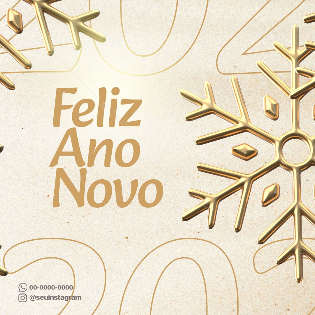 Social Media Feliz Ano Novo PSD Editável