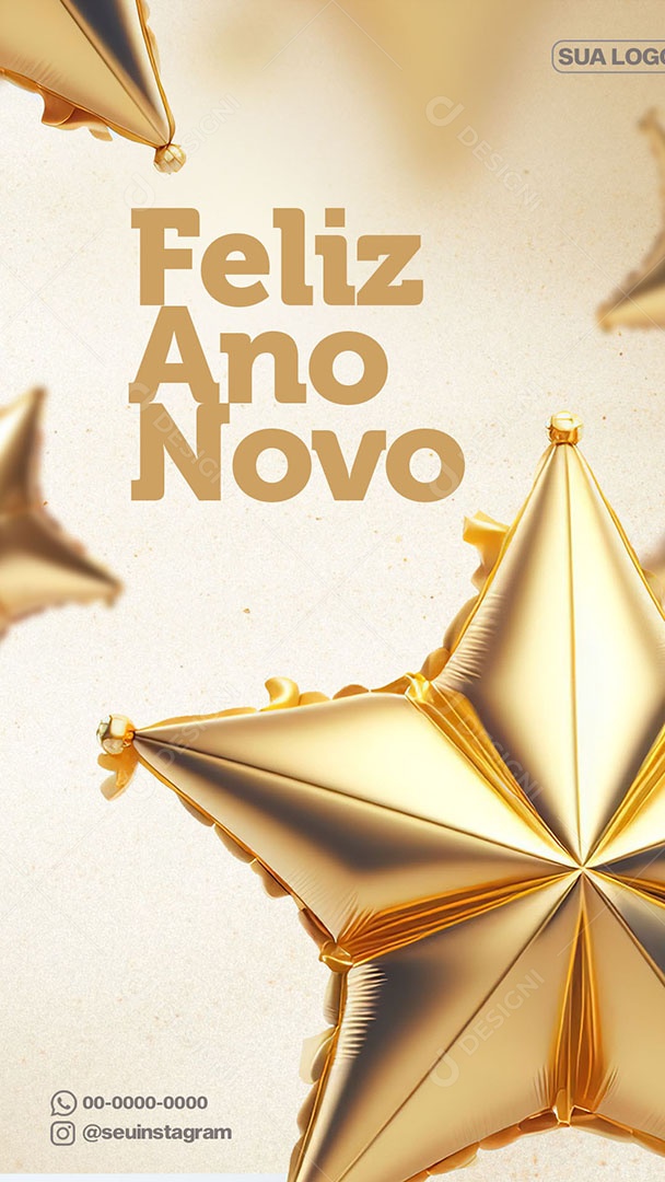 Story Feliz Ano Novo Social Media PSD Editável