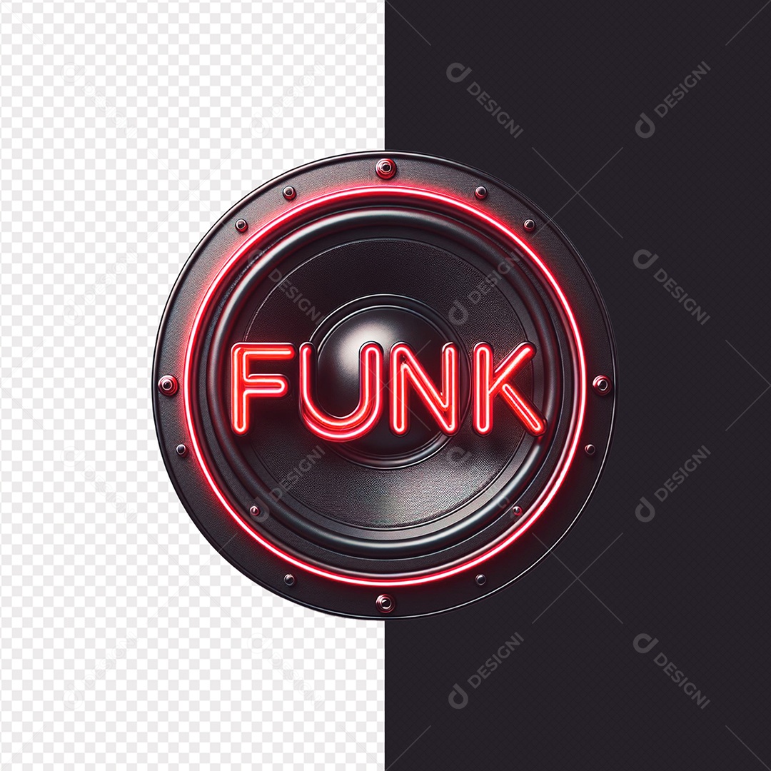 Elemento 3D Alto Falante Funk Para Composição PSD