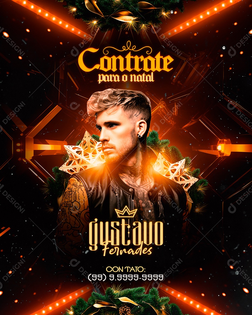 Social Media Flyer Contrate para o Natal Gustavo Fernades PSD Editável