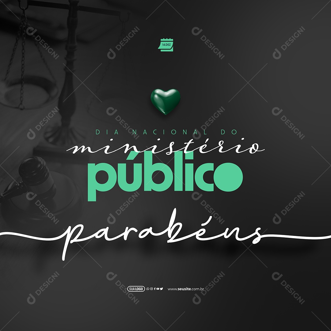 Dia Nacional do Ministério Público 14 de Dezembro Parabéns Social Media PSD Editável