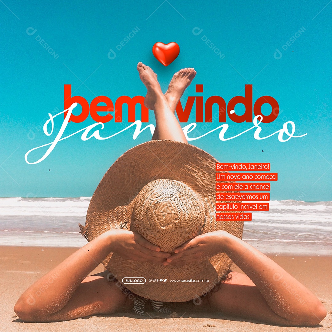 Bem Vindo Janeiro um Ano Novo Começa e com Ele a Chance de Escrevermos um Capítulo Social Media PSD Editável