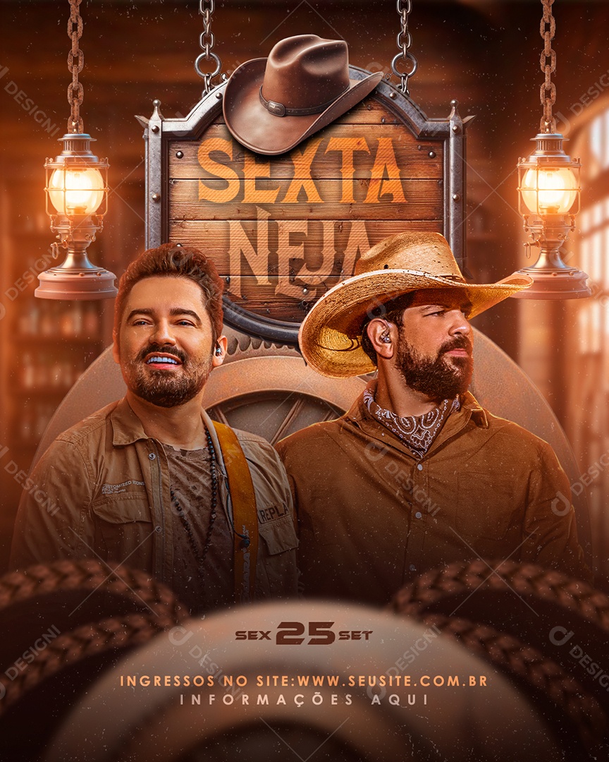 Social Media Feed Flyer Sextaneja Fernando e Sorocaba PSD Editável