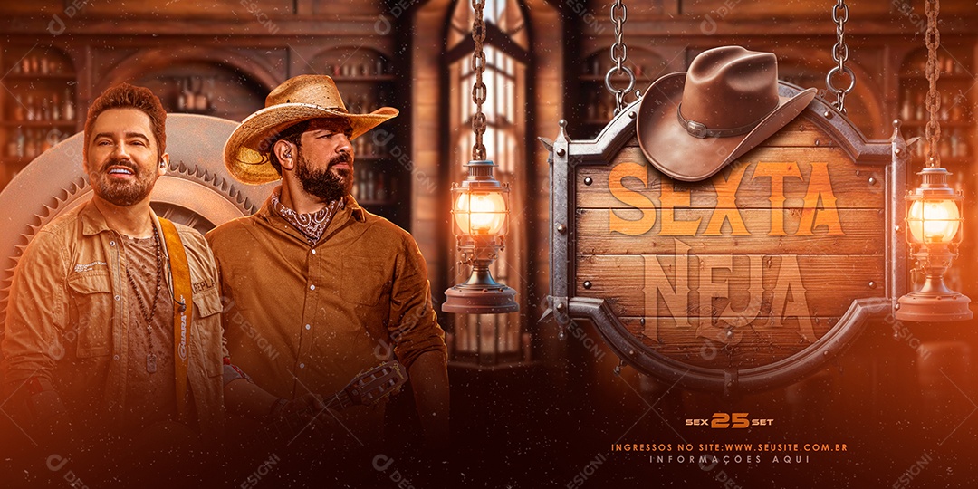 Social Media Flyer Banner Sextaneja Fernando e Sorocoba PSD Editável