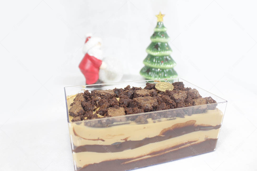 Deliciosa sobremesa de natal de chocolate