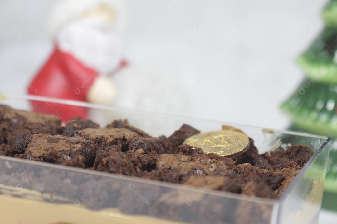 Deliciosa sobremesa de natal de chocolate