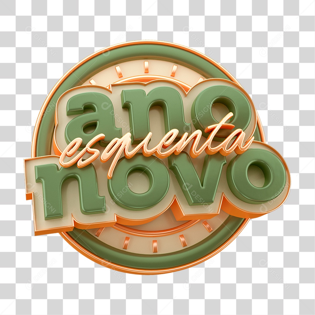 Selo 3D Ano Novo Esquenta PNG Transparente