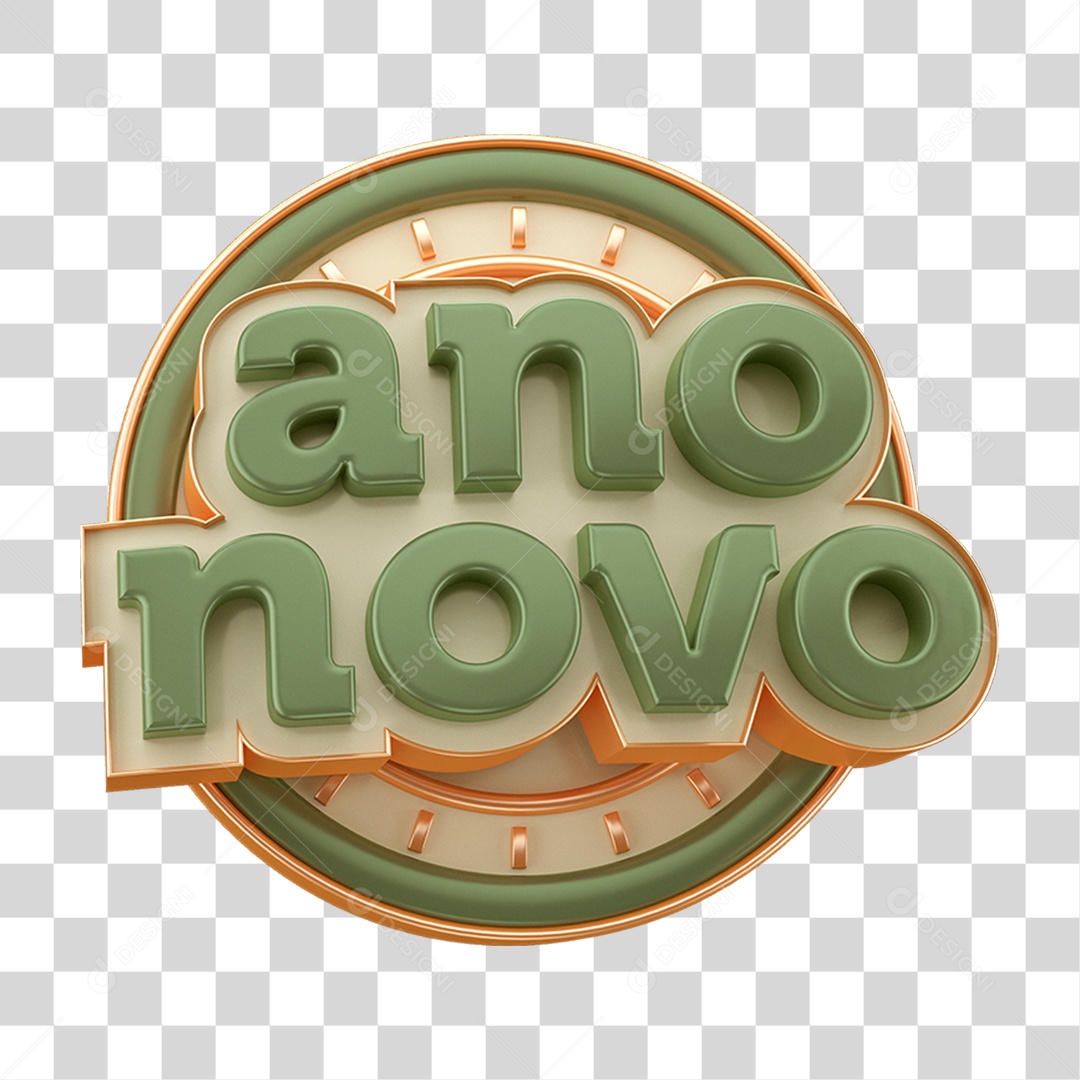 Selo 3D Ano Novo PNG Transparente
