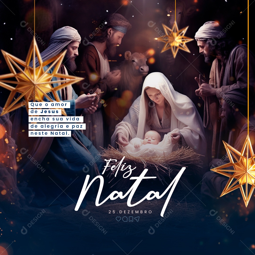 Social Media Vida De Alegria e Paz Feliz Natal 25 De Dezembro PSD Editável