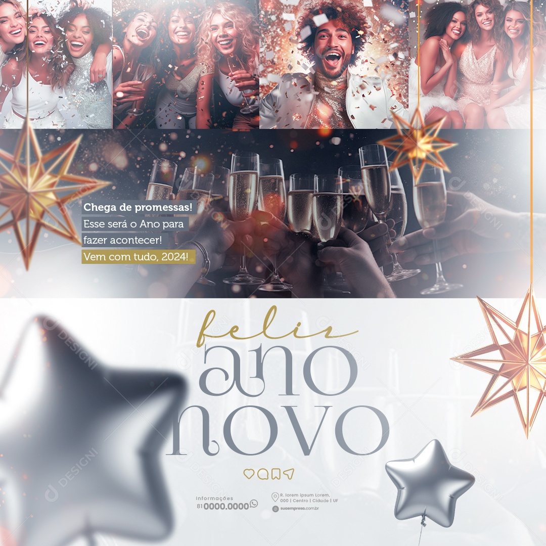 Feliz Ano Novo Vem Com Tudo Social Media PSD Editável
