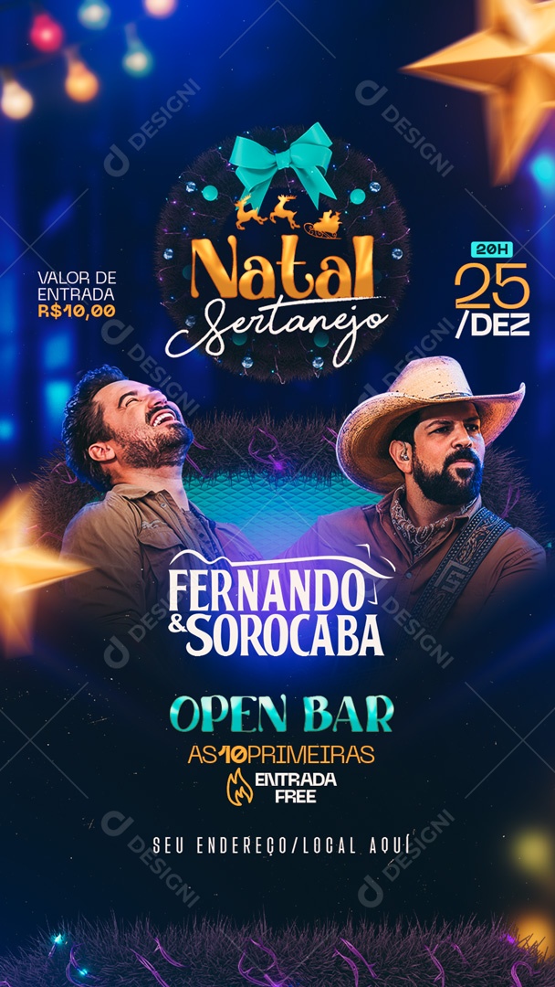 Social Media Flyer Story Natal Sertanejo Fernando e Sorocaba PSD Editável