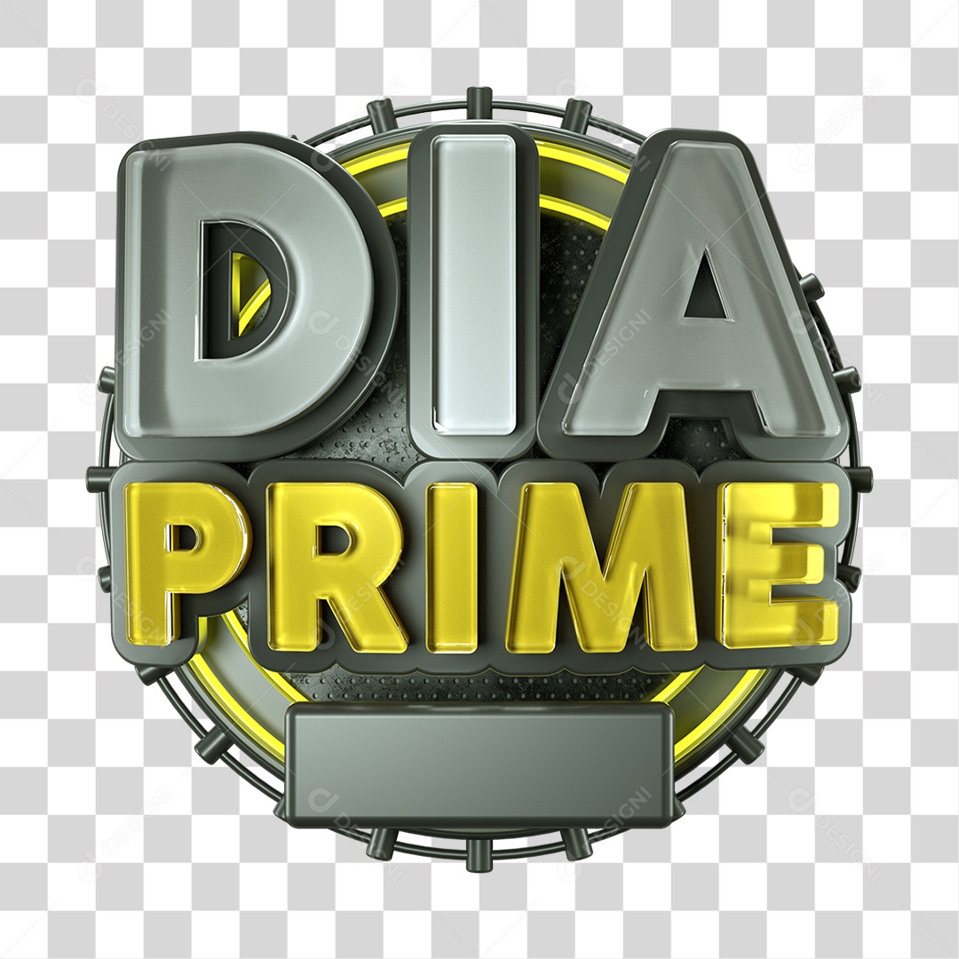 Selo 3D Dia Prime para Composição PNG Transparente