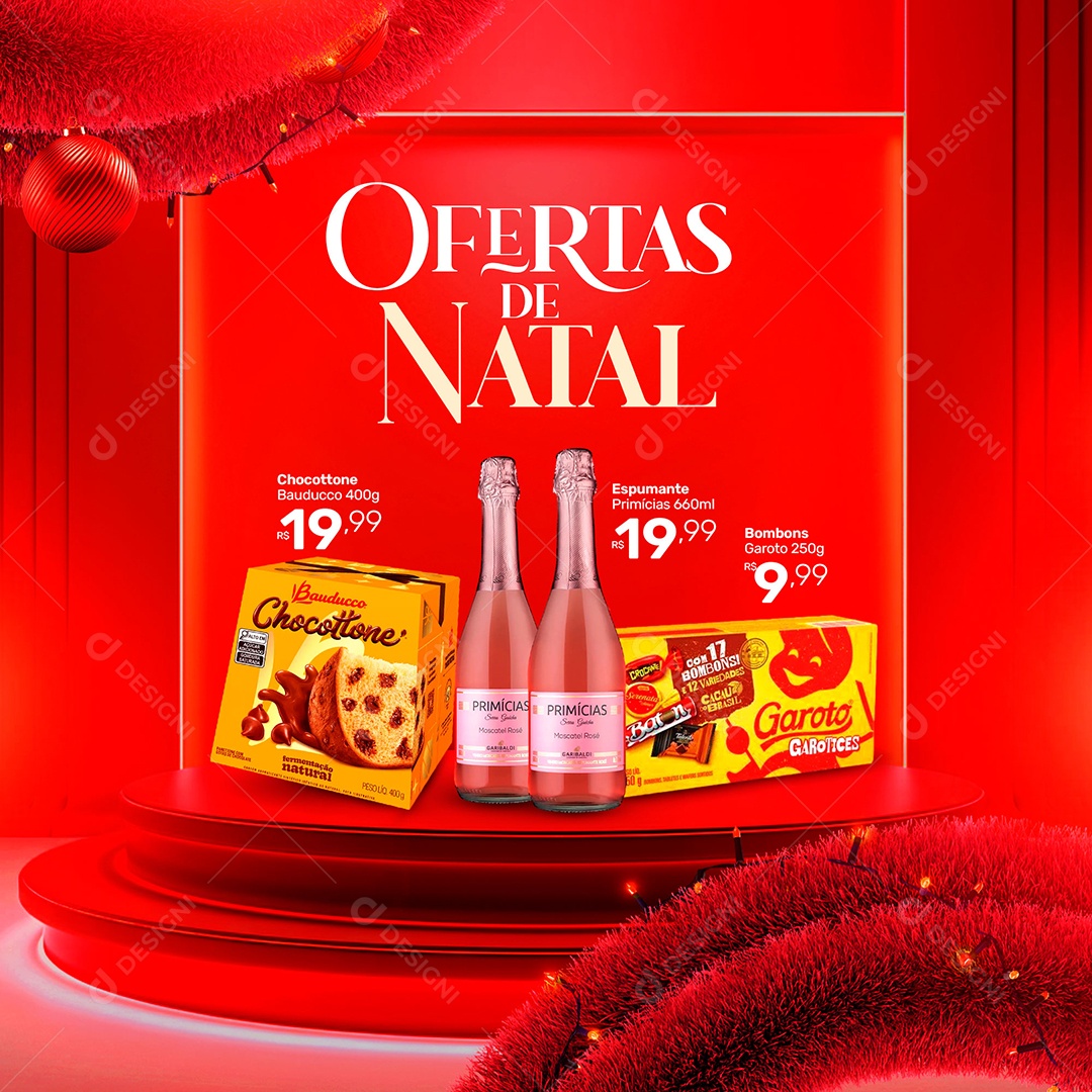Social Media Ofertas De Natal Supermercado PSD Editável