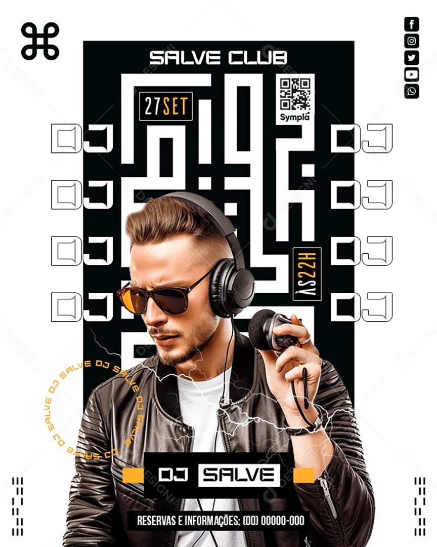 Flyer DJ Salve Club Social Media PSD Editável