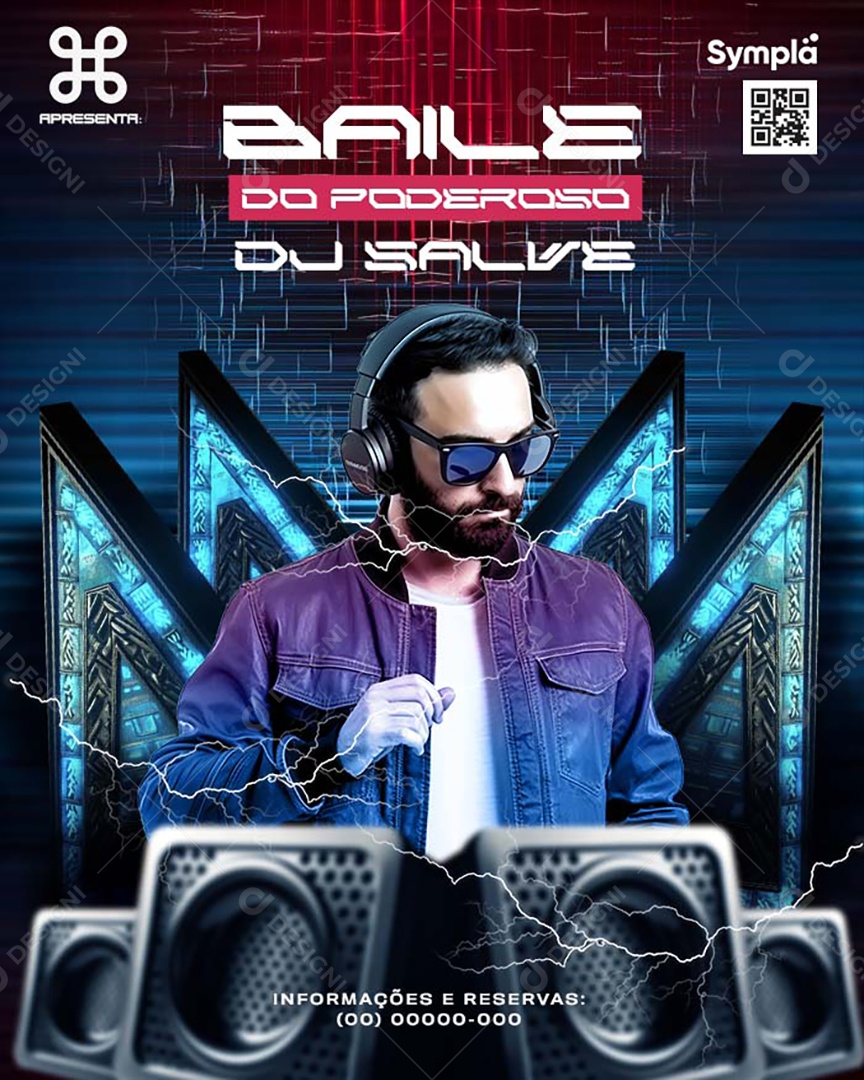 Flyer Baile Do Poderoso DJ Salve Social Media PSD Editável