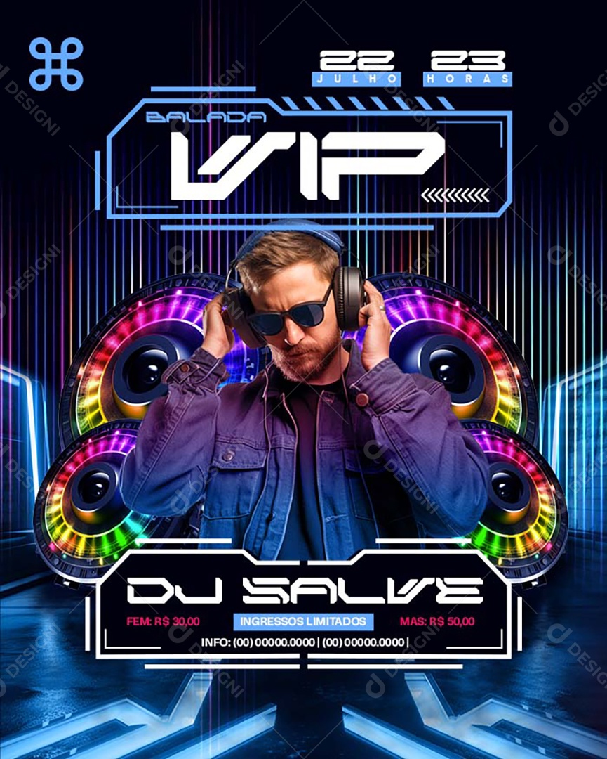 Flyer DJ Salve Balada Vip Social Media PSD Editável