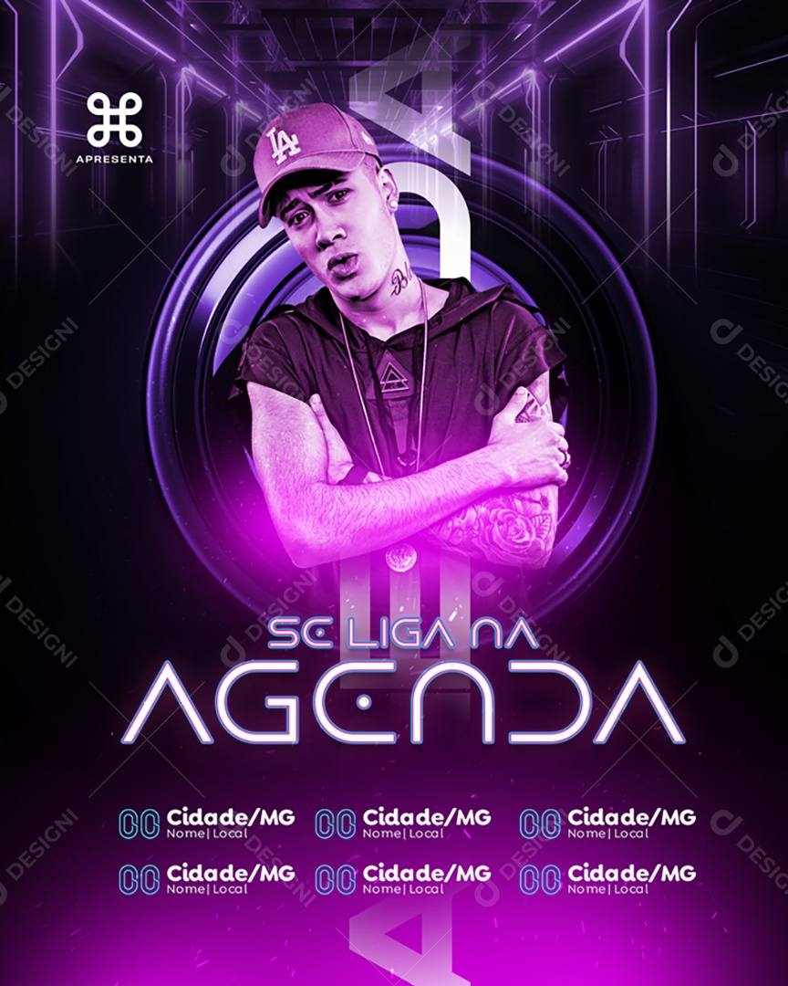 Flyer Se Liga Na Agenda Mc Kevinho Social Media PSD Editável