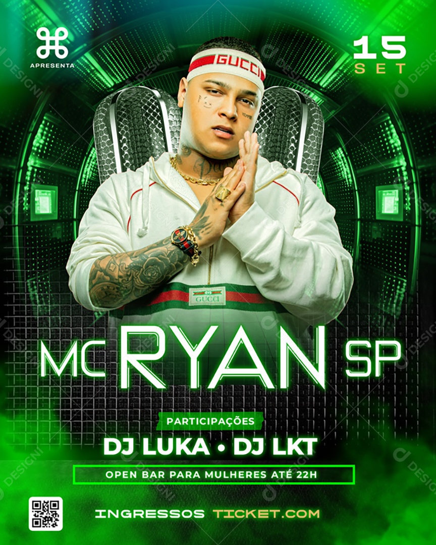 Flyer Mc Ryan SP Participações DJ Luka DJ LKT Social Media PSD Editável