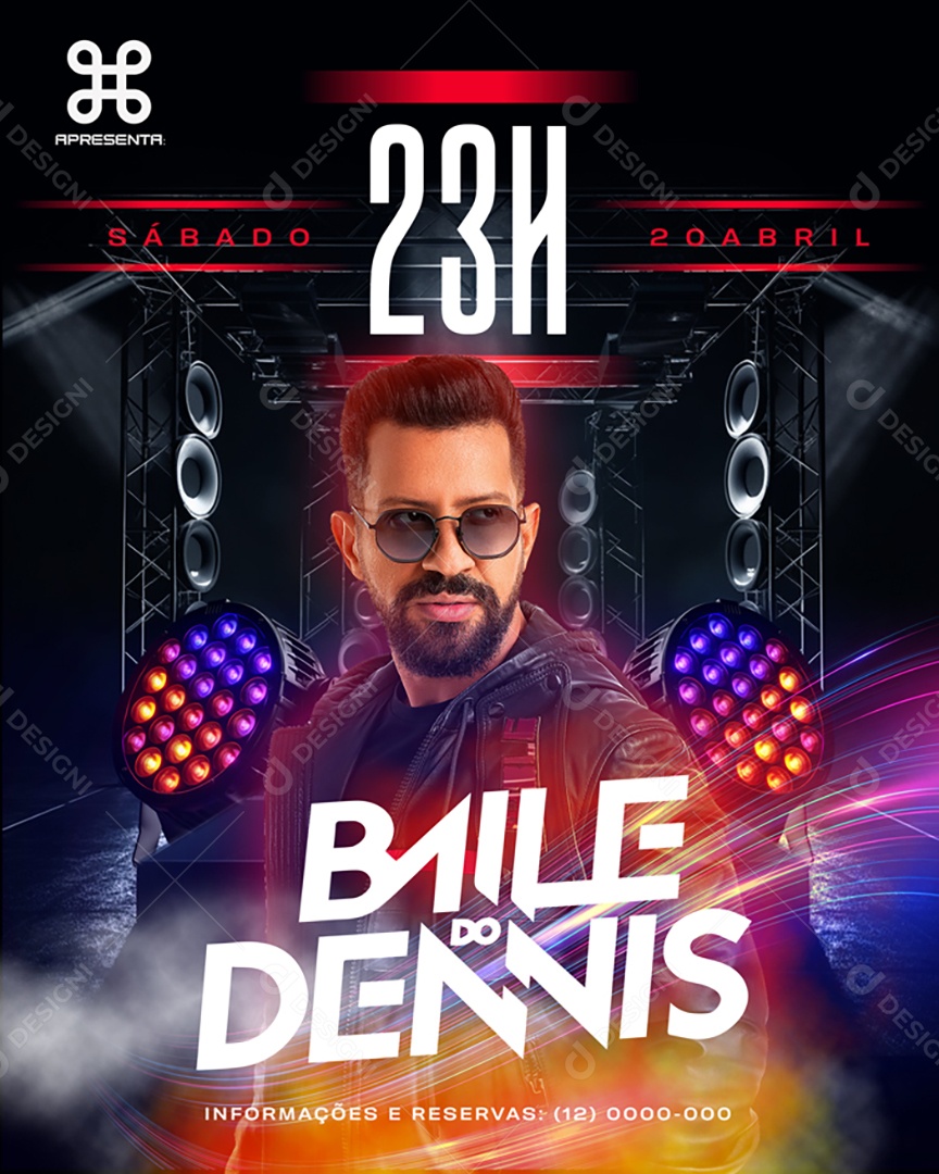 Flyer Baile Do Dennis Social Media PSD Editável
