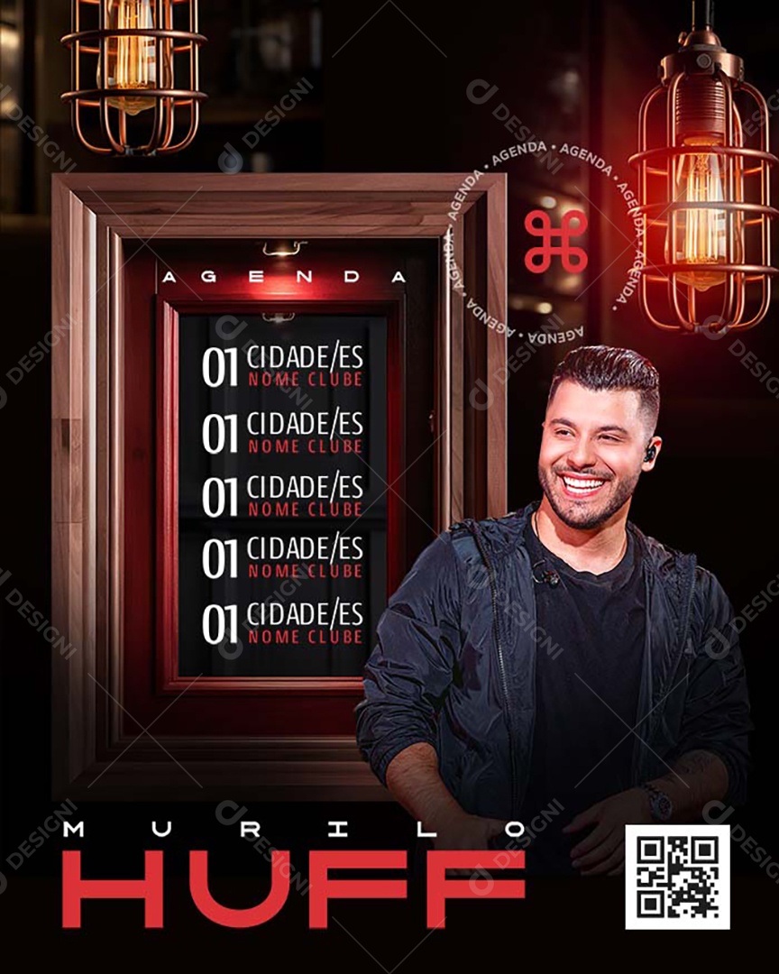 Flyer Agenda Murilo Huff Social Media PSD Editável
