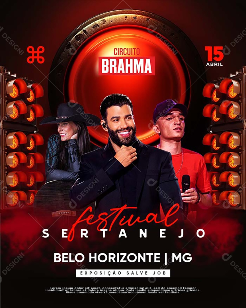 Flyer Festival Sertanejo Ana Castela Gusttavo Lima João Gomes Social Media PSD Editável