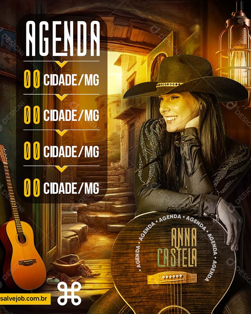 Flyer Agenda Ana Castela Social Media PSD Editável