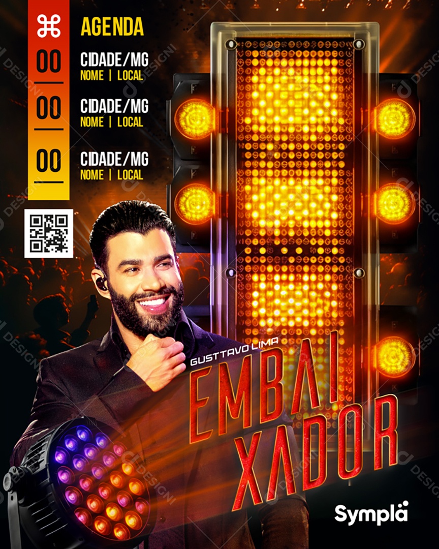 Flyer Agenda Gusttavo Lima Embaixador Social Media PSD Editável