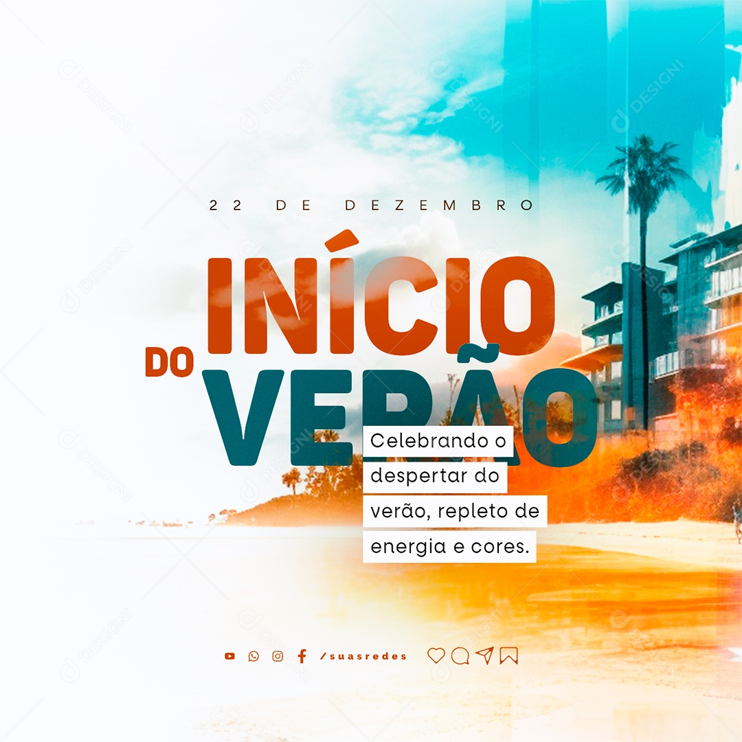 Início Do Verão Celebrando o Despertar do Verão Social Media PSD Editável