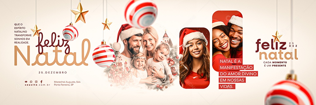 Carrossel Feliz Natal Que o Espírito Natalino Transforme Sonhos em Realidade Social Media PSD Editável