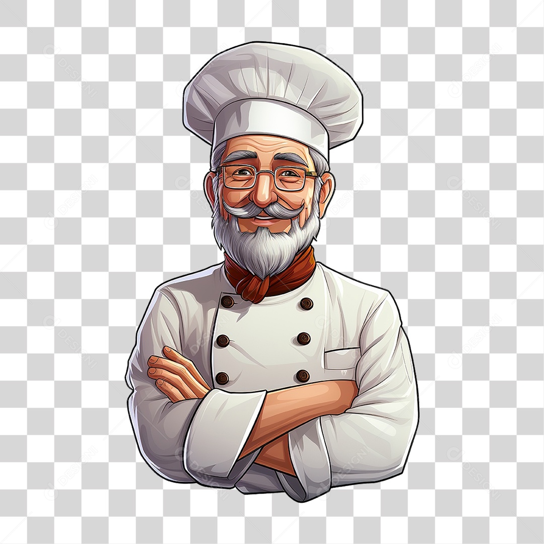 Desenho Chef de Cozinha PNG Transparente