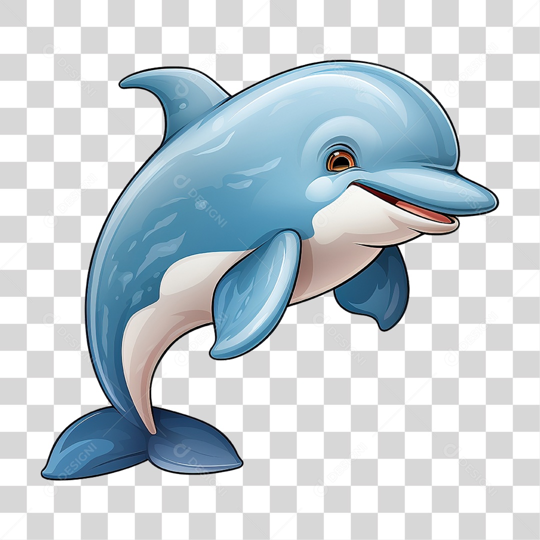 Desenho Golfinho Cartoon PNG Transparente