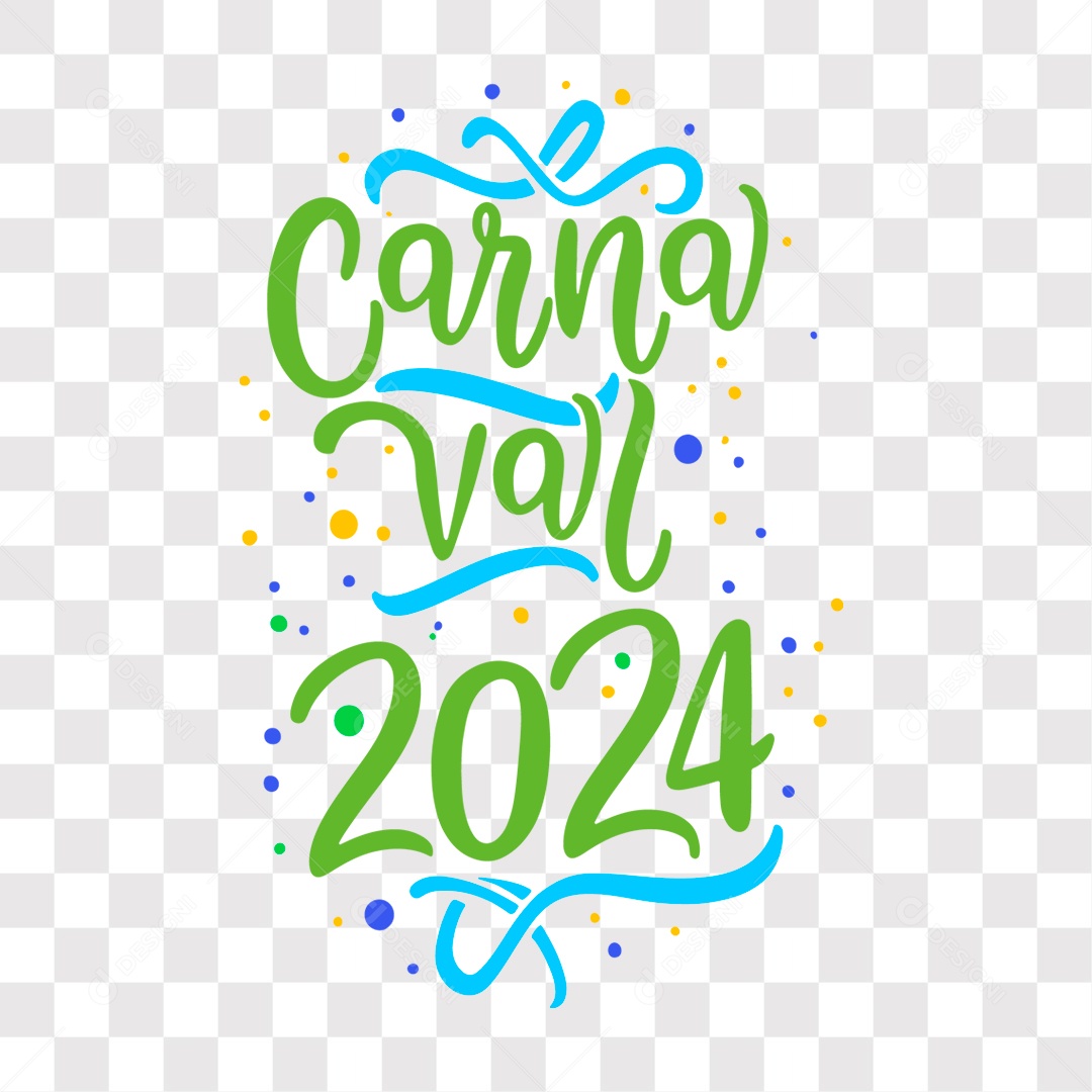 Lettering Carnaval 2024 Texto Verde EPS + PNG