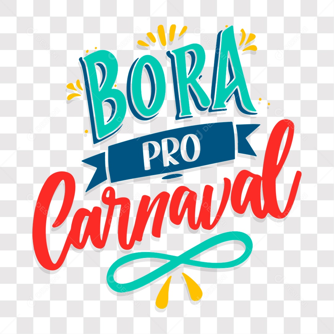 Lettering Bora pro Carnaval EPS + PNG