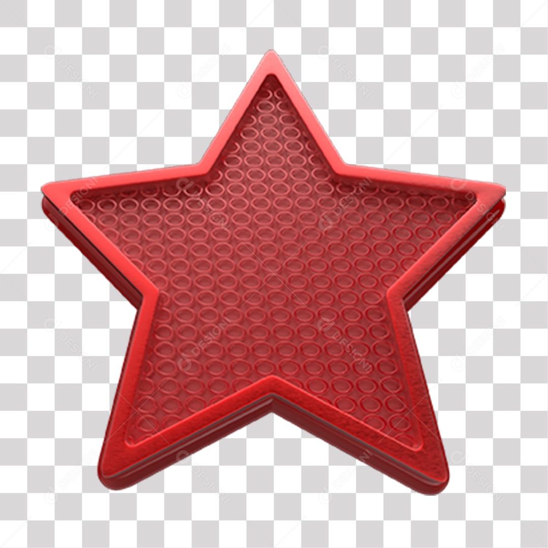 Estrela Vermelha Base de Ano Novo Elemento 3D para Composição PNG Transparente