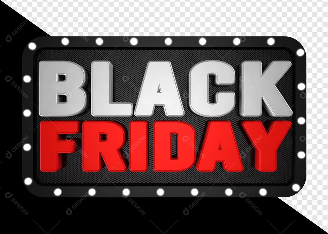 Black Friday Red 3D Plate Element For PSD Composition
