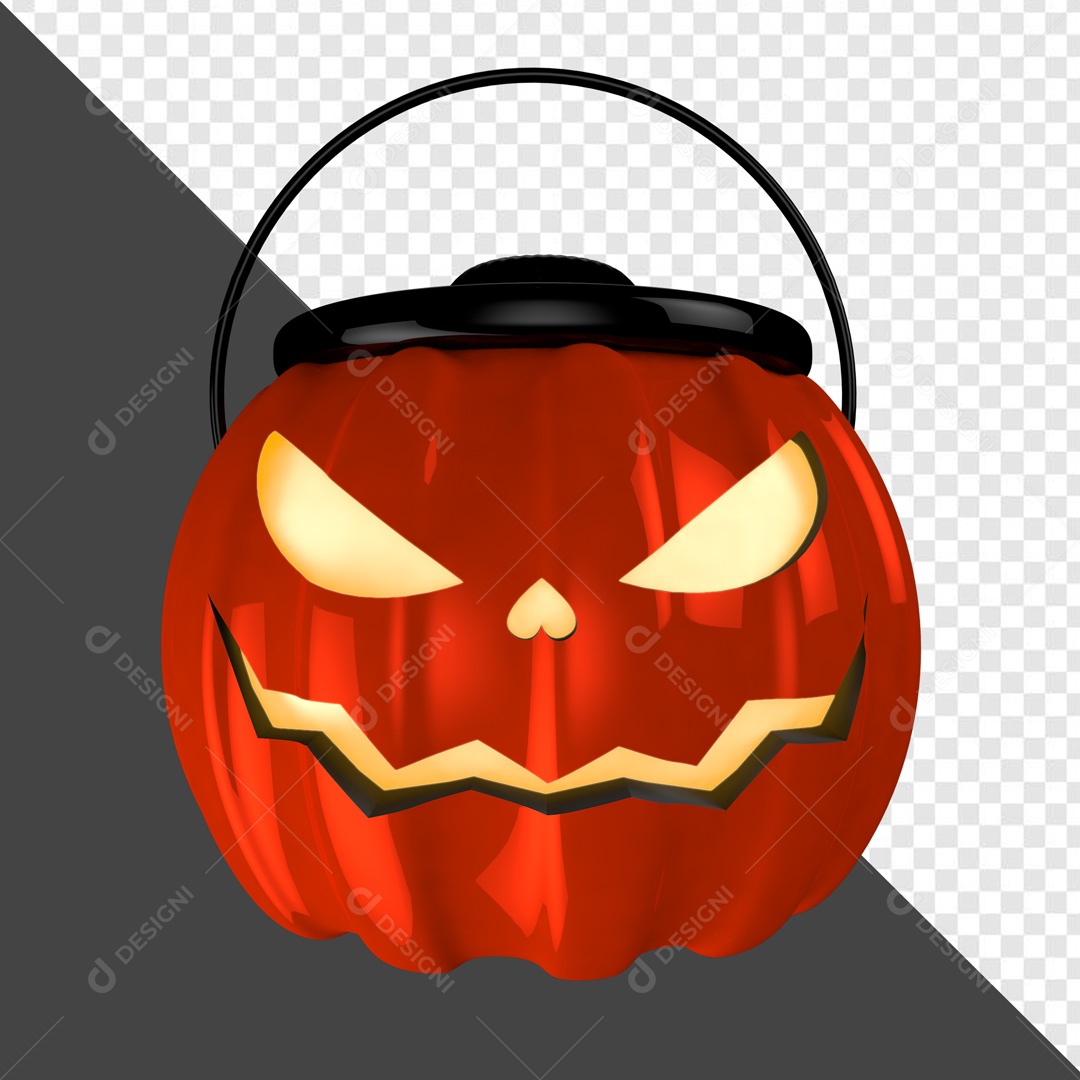 Elemento 3D Abóbora Halloween Para Composição PSD