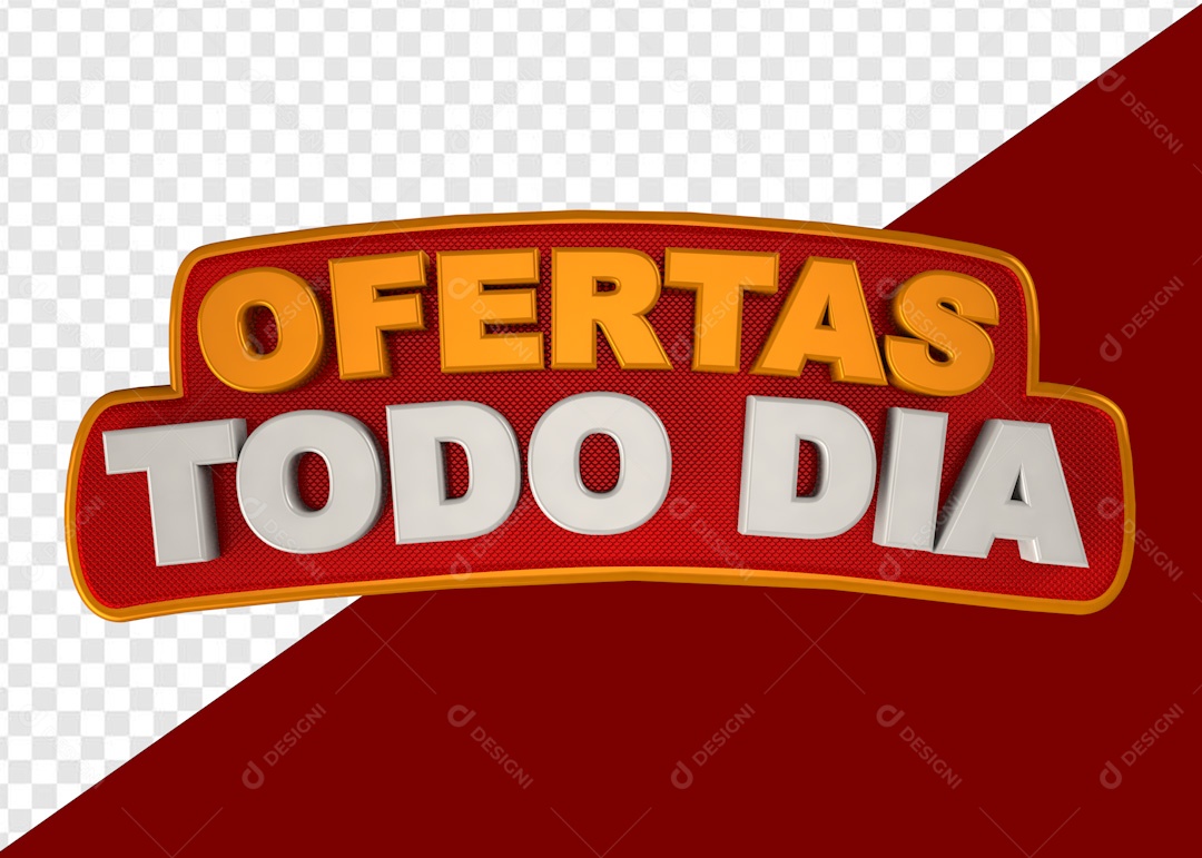 Texto 3D Ofertas Do Dia Vermelho Para Composição PSD