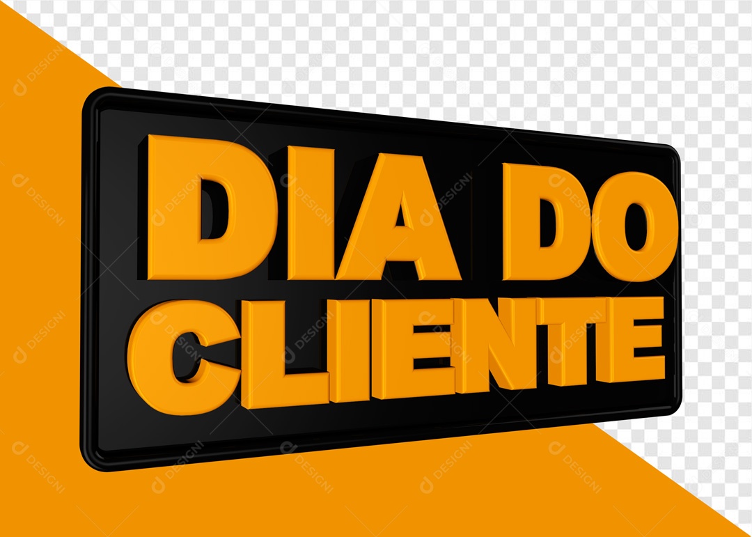 Elemento 3D Placa Preta Dia Do Cliente Para Composição PSD