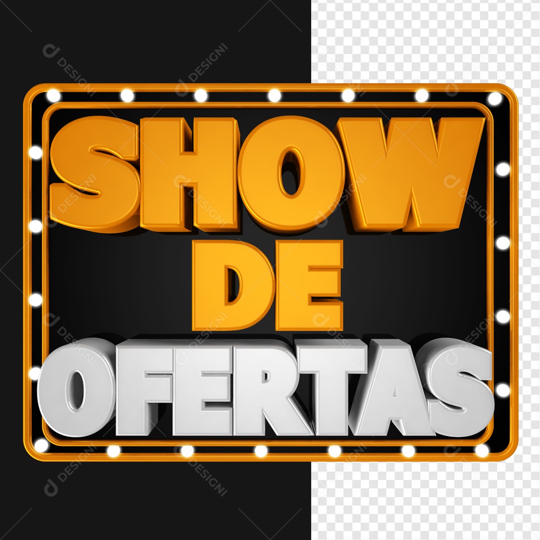 Selo 3D Preto Show De Ofertas Para Composição PSD