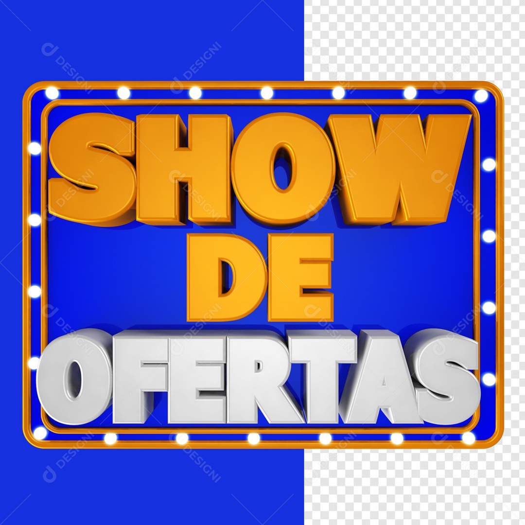 Selo 3D Azul Show De Ofertas Para Composição PSD