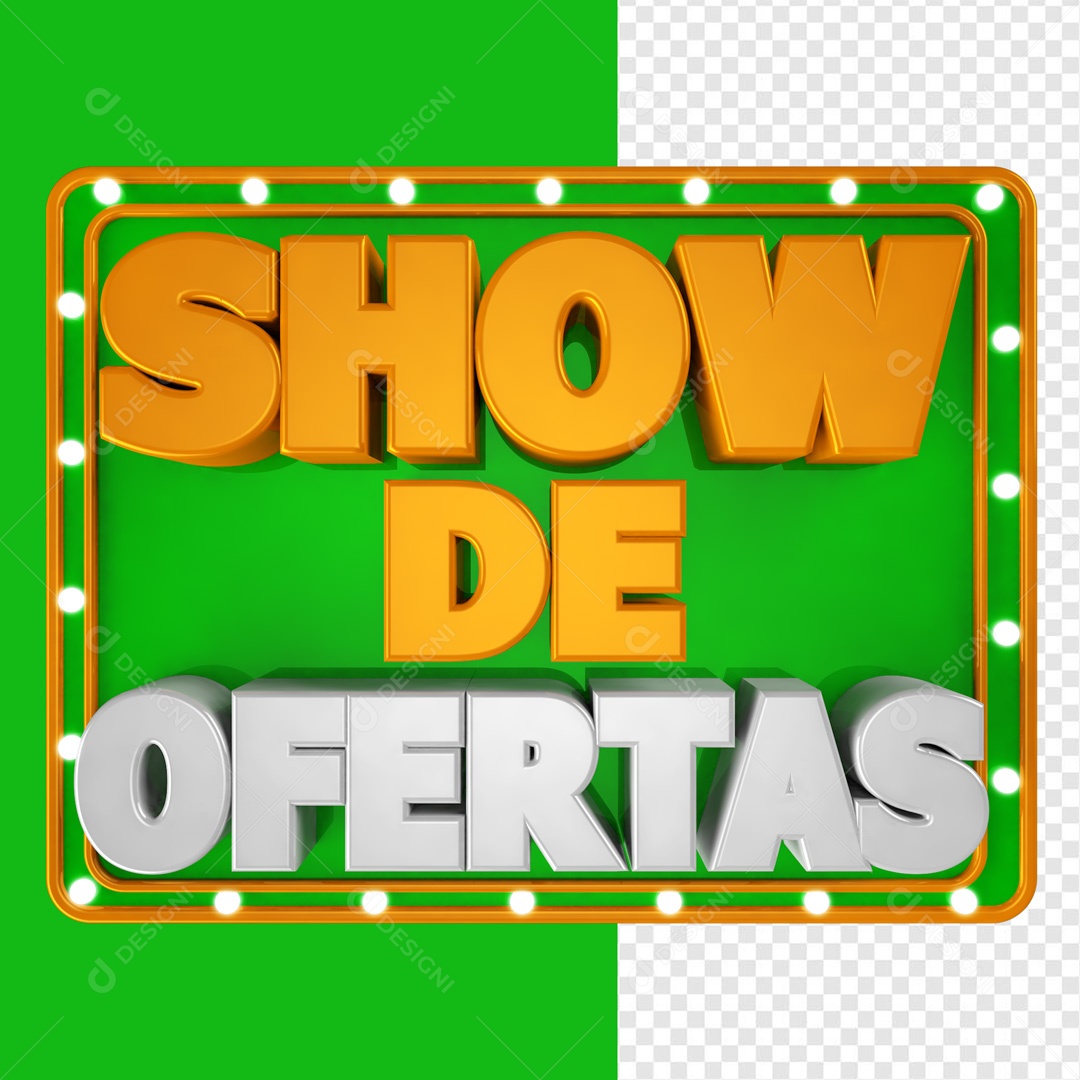 Selo 3D Verde Show De Ofertas Para Composição PSD