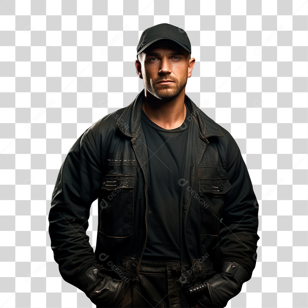 Homem Mecânico Oficina PNG Transparente